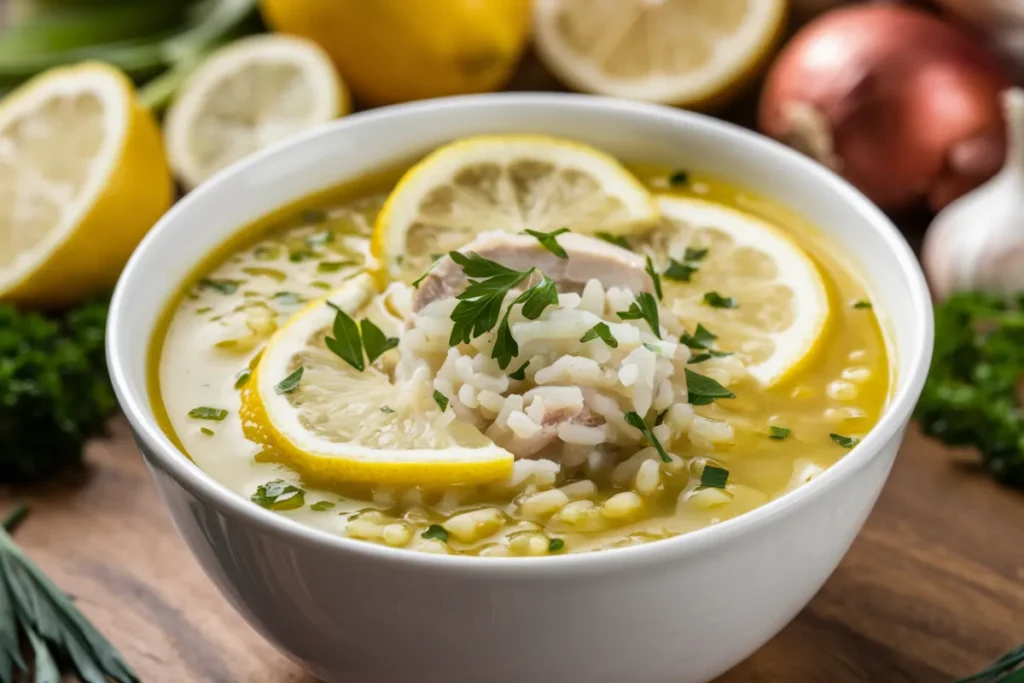 Chicken Lemon Rice Soup